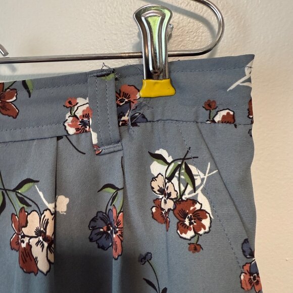 Floral Print Loft Womens Skirt XL Blue Elastic Waist Knee-Length - Picture 3 of 6